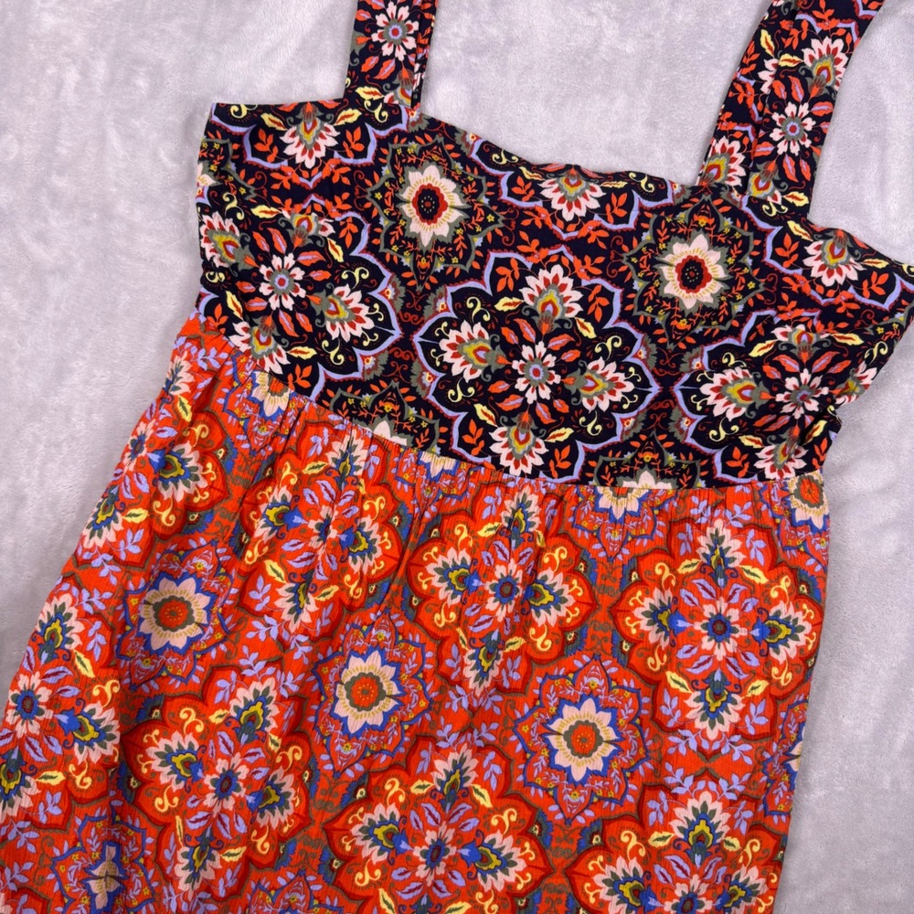 Boden Freya Tie Back Floral Maxi Dress Women Red Blue Sleeveless 8R US 12R UK